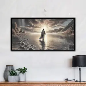 Jesus Walking on Water Faith Wall Art |   Faith Wall Decor |   Religious Artwork |   Christian Wall Art |   Spiritual Home Decor |   Living Room Decor Artistic Cotton Print Matte Minimalist Ornaments Decoration wall decor posters