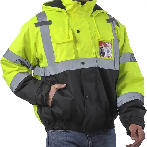 Safety Reflective Jackets for work, Waterproof Class 3 with Pockets, Mens Work Construction Coat for Cold Weather safety jacket Fleece Menswear