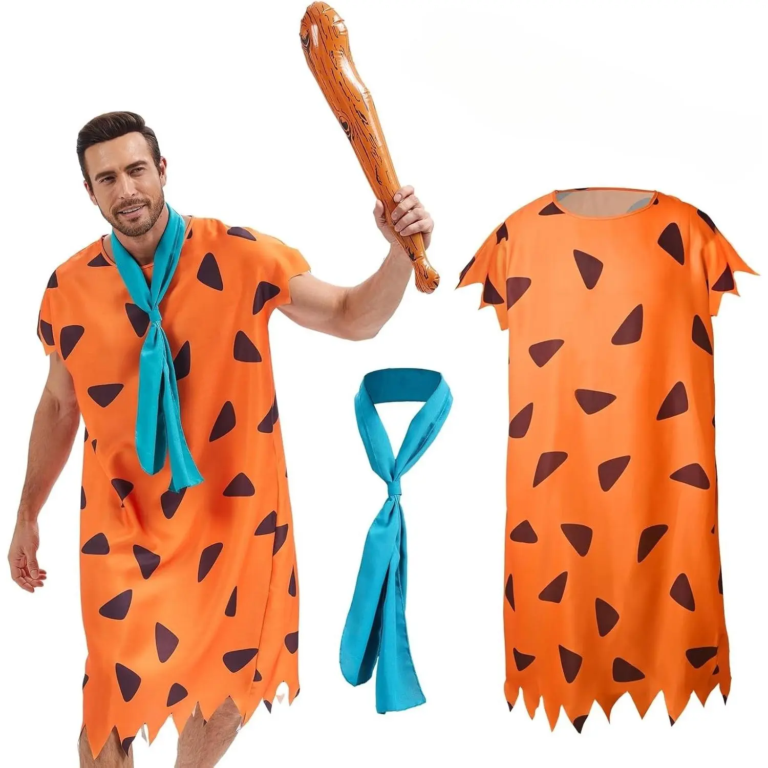 UniSex 140cm Womens Mens Halloween Costume Adult Caveman Costume Movie Set Caveman Tie For Teen Men Festival Theme Costumes