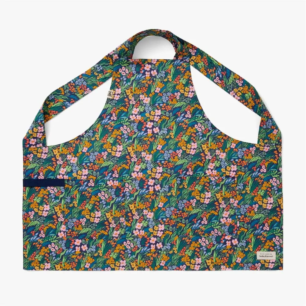 Rifle Paper Co. Lea Blue Apron, Home Care Smock for Kitchen Use