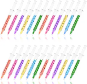 Syringe Highlighter Pens (24pc) - Bulk Medical Theme Gifts for Nurses & Office Supplies