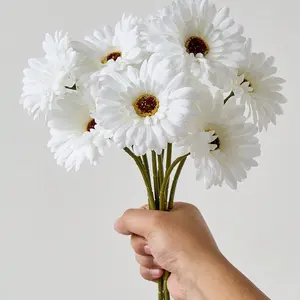 12pcs Artificial African Daisy Flowers, Silk Daisies, Fake Sunflower Bouquets, Wedding Bride Flower Arrangements, Home Kitchen Decor, Faux Flower Decorations, Decorative Flowers, Artificial Flower Set, Faux Flowers