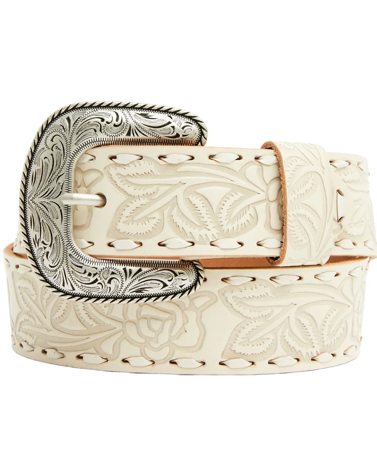 Shyanne Women's Women'S Rose Embossed Verity Classic Buckle Belt - Safa25bt6-Crm