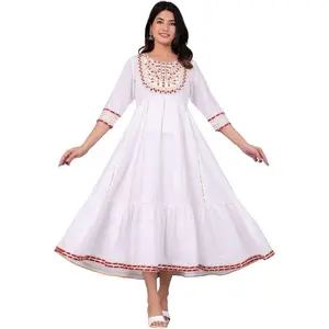 Cotton Anarkali Indian Kurti for Women Pakistani Wedding/Party Wear Designer Style Anarkali Suit for Women