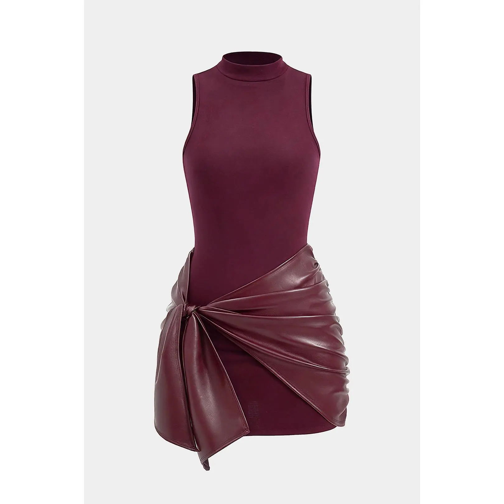Tie Front Sleeveless Mini Dress