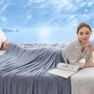 Summer Cooling Blanket , Lightweight Cold Blankets for Sleeping, Comfy Blankets, Cozy Chic Blanket, Breathable Thin Bed Top Arc-Chill Summer Bedding for Hot Sleepers Night Sweats with Rayon Derived from Bamboo,100% Oeko-Tex Certified