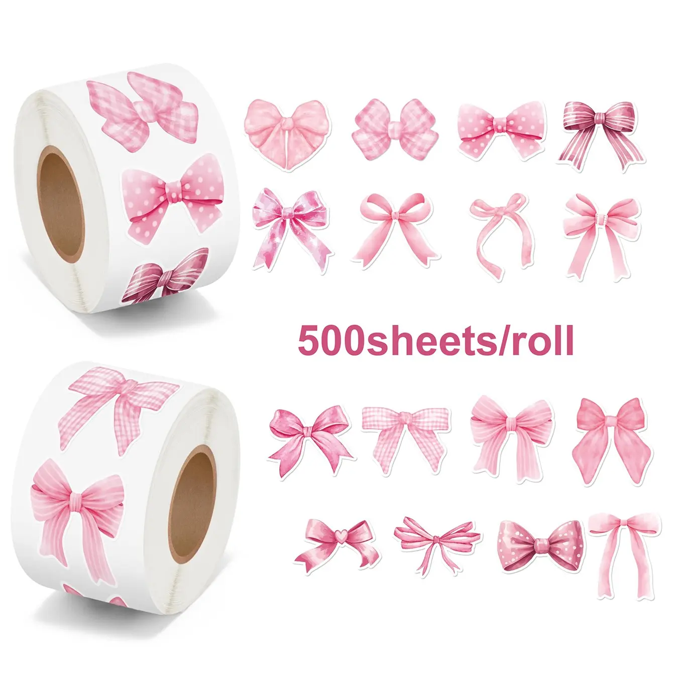 500 Bow Stickers Per Sheet, Gift Box Decorative Stickers, Handmade Journal Supplies, Office Labels, School Supplies, Return-To-School Stickers