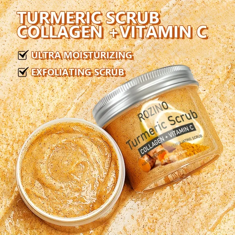 Ultra - Moisturizing & Exfoliating! Rozino Turmeric Scrub, Boosted by Collagen & Vitamin C Ultra - Moisturizing & Exfoliating! Rozino Turmeric Scrub, Boosted by Collagen & Vitamin C