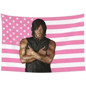 Tapestry Daryl Dixon American Flag Norman Reedus Wall art Tapestries 60x40 inchchic design  room bedroom