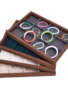 1pc Jewelry Display Tray Ring Holder Bracelet Stand Bead Necklace Earring Box, Elegant Showcase Organizer for Jewellery Storage