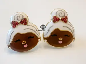 Black Santa Claus Mrs Cluas Earrings Cocoa Santa African American Christmas Earrings