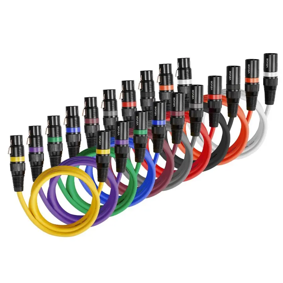 【Summerfinds】 VEVOR XLR Cable 6.5 ft, 10 Pack, Shielded Balanced DMX Male to Female Microphone Cables, Gold-Plated 3-Pin XLR Mic Speaker Cord Wire, for Stage Lighting, Microphones, Amplifier, Mixer, Speaker Systemsdealsforyoudays