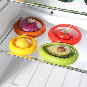 Reusable Silicone Food Storage Containers, Flexible, Ideal for Avocado, Tomato, Garlic, Onion, Lemon, Potato, Reusable Elastic Pods, Set of 1 or 4