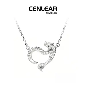 Moonlight Dancer Mermaid Necklace With Heart-Shaped Pendant, Hypoallergenic, Suitable For Everyday Wear, Unique Birthday/Valentine'S Day Gift For Your Best Friend