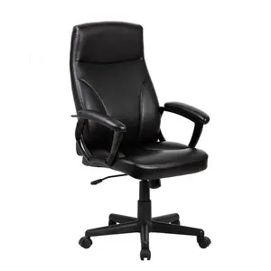 Black Medium Back Executive Office Chair - Adjustable, Curved Ergonomic Back, Locking Tilt with Tension Control, 30 lbs, 45" h x 24" w x 29.5" d
