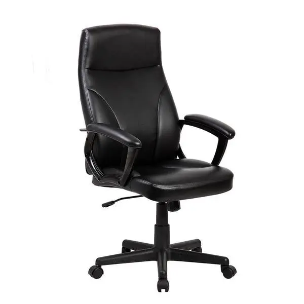 Black Medium Back Executive Office Chair - Adjustable, Curved Ergonomic Back, Locking Tilt with Tension Control, 30 lbs, 45" h x 24" w x 29.5" d