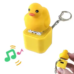 Quacking Duck Fidget Toy Keychain,Keyboard Clicker&Ducky Caps Keychain,USB Charging,Sensory Toys for Stress and Anxiety Relief