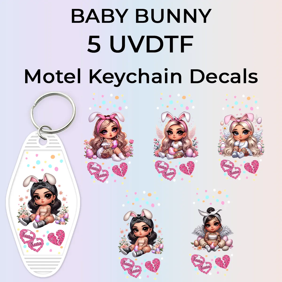 Ready to Stick Baby Bunny Key Chain Bundle UVDTF