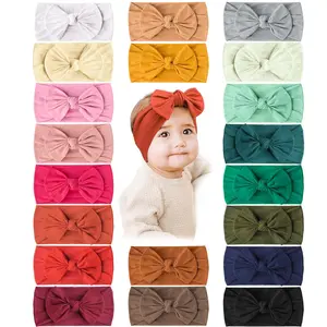 20PCS Baby Nylon Headbands Hairbands Hair Bow Elastics for Baby Girls Newborn Infant Toddlers Kids