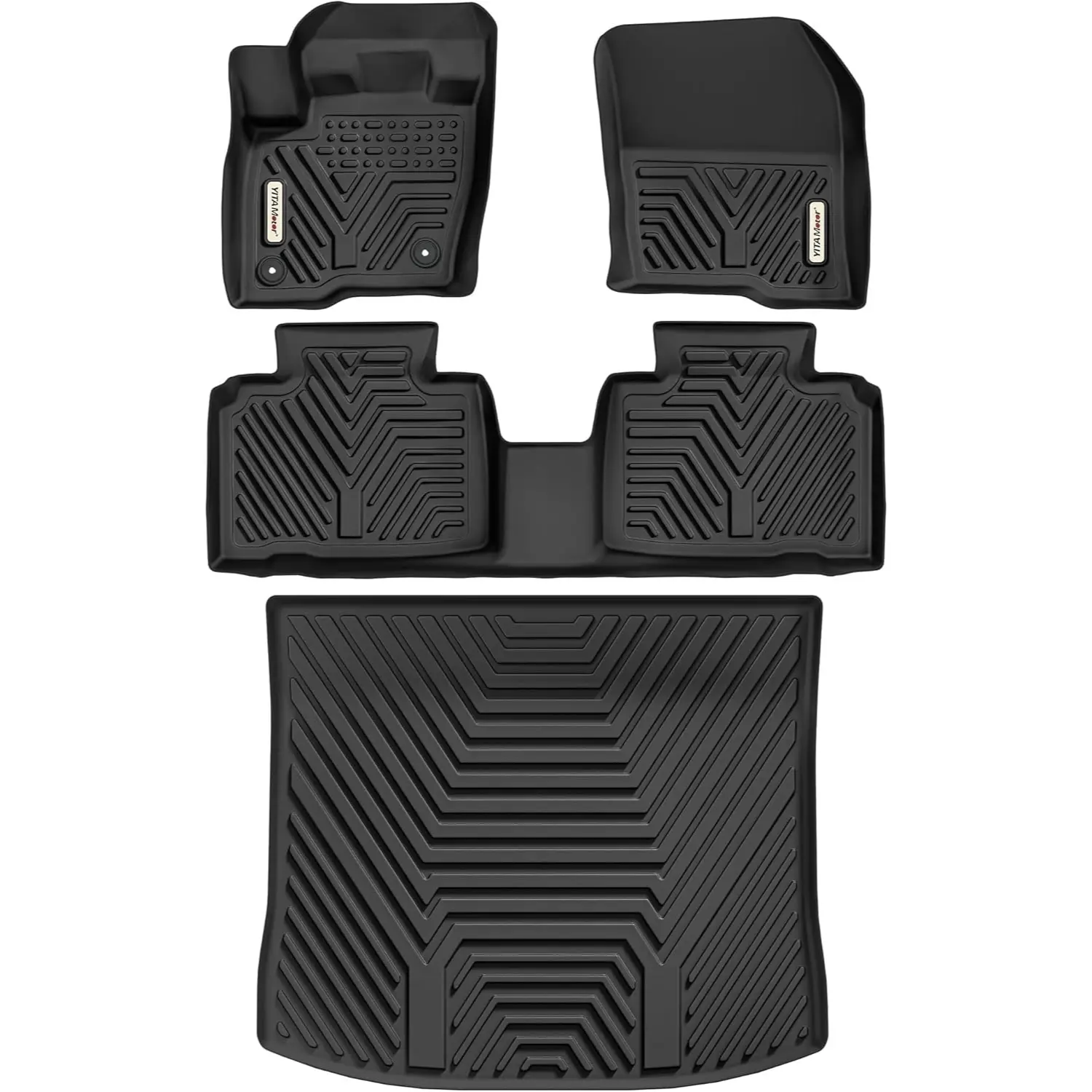 TPE Floor Mats fits 2015-2026 Ford Edge, Custom Fit Ford Edge SE/ST/Titanium/Sport/SEL Accessories, 1st & 2nd Row Floor Liner & Trunk Mats, All Weather, Waterproof