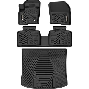 OEDRO All-Weather TPE Floor Mats for Ford Edge 2015-2025, Includes 1st 2nd Row & Trunk Mats