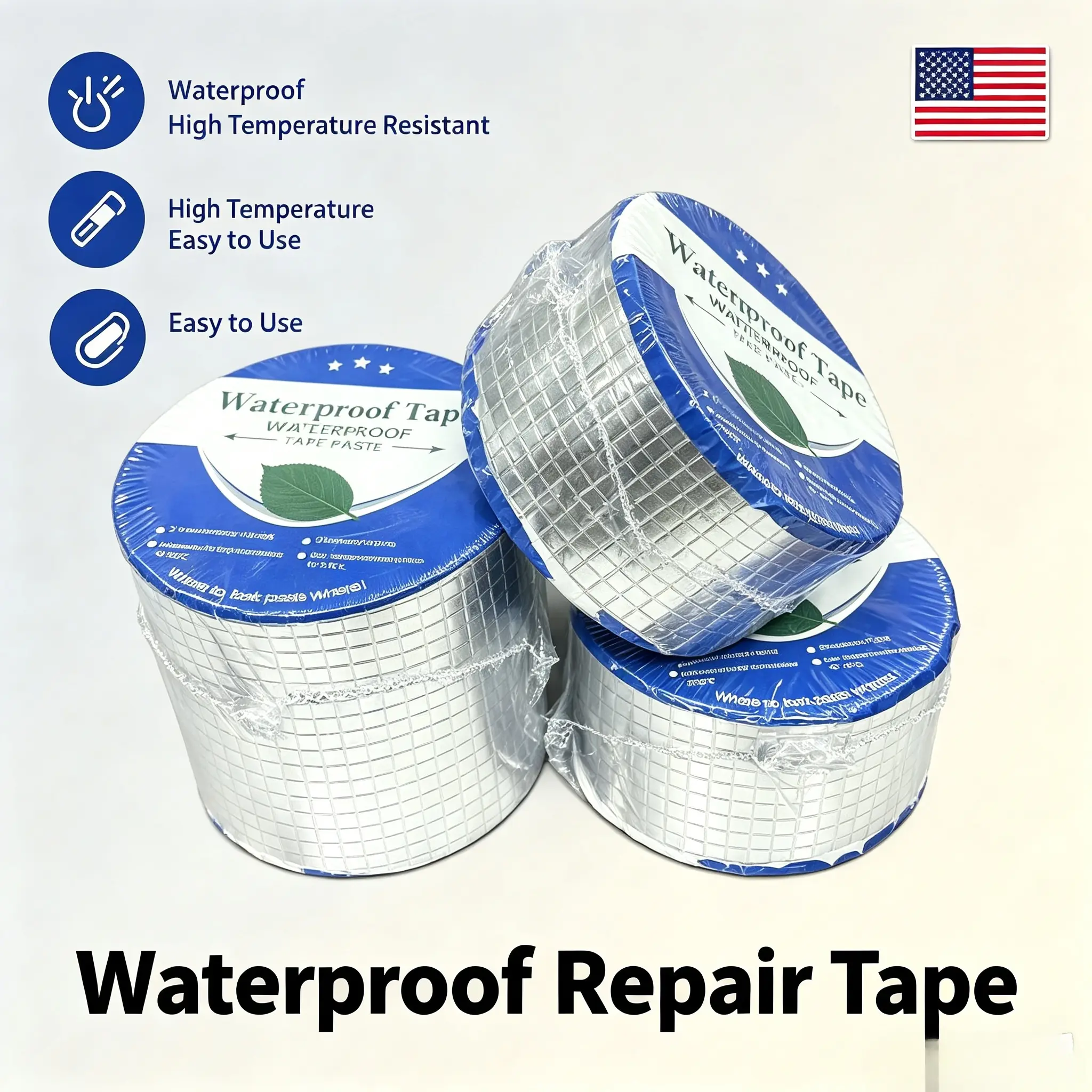 Waterproof Repair Tape, Heavy Duty Leak Seal Tape for Roof, Pipe, Wall & Home Fixes | Strong Adhesive Waterproof Patch Tape