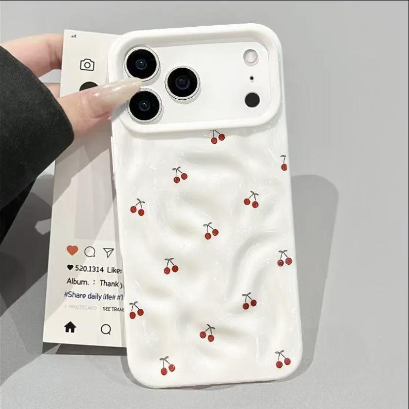 Textured Meteorite Cherry Case PremiumProtection + Irresistible Style! Phone Case withLens Guard, Full - Coverage Drop Protection coniPhone 17/16/15/14/13/12 Pro /11