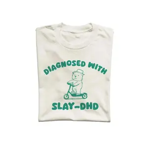 Diagnosed With Slay-DHD Unisex T Shirt, Vintage Drawing Tee, Weird T-Shirt, Graphic Tee