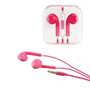 Kik_iPhone AUX Style Stereo Earphone Headset with Mic and Volume Control (Hot Pink)