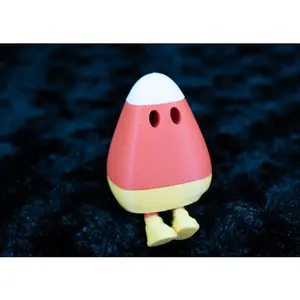 Halloween Candy Corn Keychain with Hidden Feet