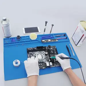 Anti-Static Phone Repair Insulation Pad, Magnetic Pad, Hot Air Gun Soldering Stand Silicone Mat, High Heat Resistant Desk Pad