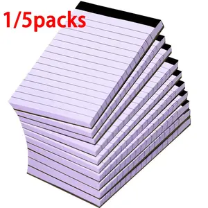1/5 Pack Lined Writing Notepads with 30 Sheets Each, 4.92x2.95in Size, Ideal for School and Office Use, Office Stationery Supplies, Back to School Essential Supplies, Portable Notebook