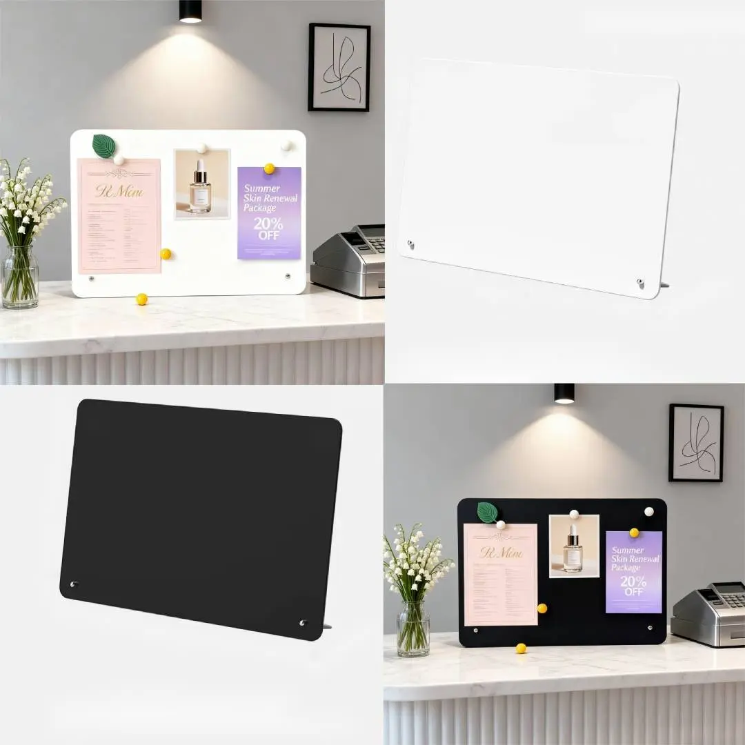Metal Magnetic Board Set 4 Pieces, Office Home Message Board, Restaurant Menu Recommendation Board, Coffee Shop Price Tag, Whiteboard Set