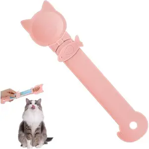 Cat Snack Squeeze Spoon, 10.43 X 2.36 Inch Cat Food Feeder, Multi-Functional Durable Strip Feeder, Comfortable Grip, Suitable for Wet Food Feeding