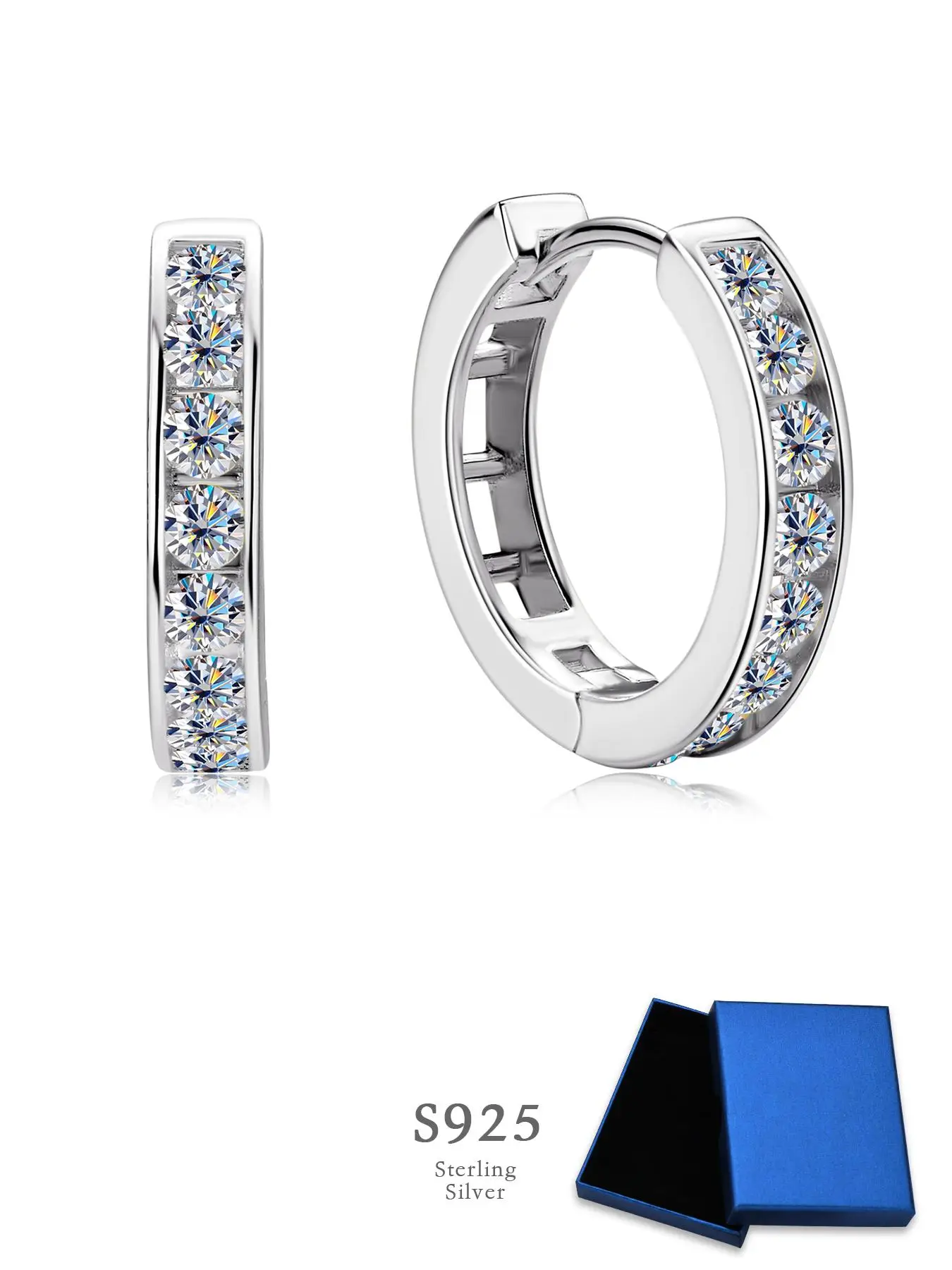 925 Sterling Silver Fashion Moissanite Decorated Earring, Elegant Accessory for Party, Daily Decor for Girl, Trendy All-match & Exquisite Accessory fo