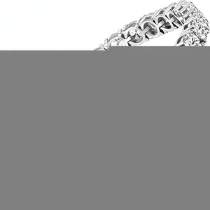 925 Sterling Silver Round Cut Moissanite Bracelet, Four-prong D-shape Sparkling Tennis Bracelet, 8-inch Adjustable Chain Design, Unisex