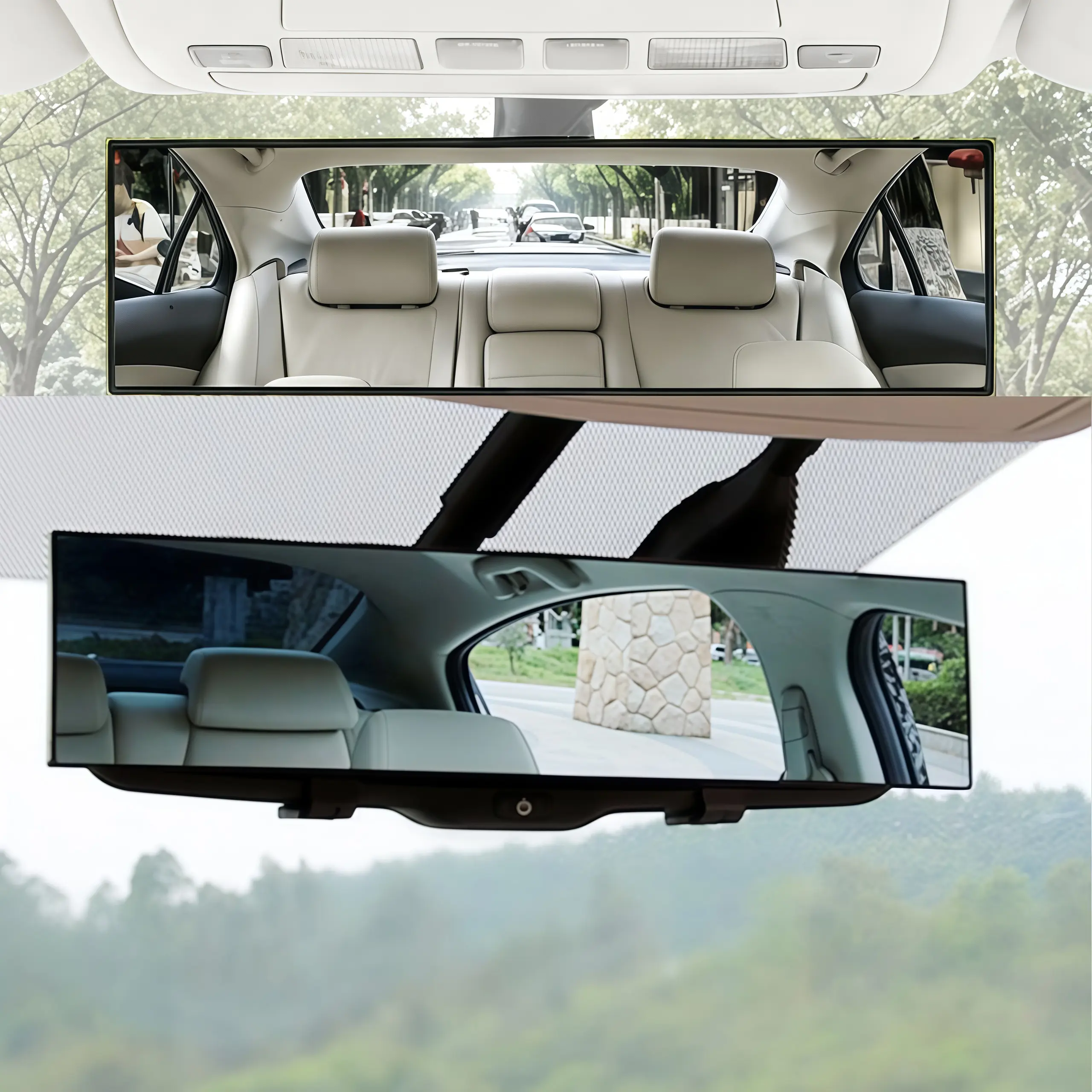 Universal Rearview Mirror, Panoramic Rear View Mirror, Blind Spot Mirror - easy clip-on installation, anti-detach design, reversing aid, fit for most cars/trucks, high-quality materials campingessentials travelessentials