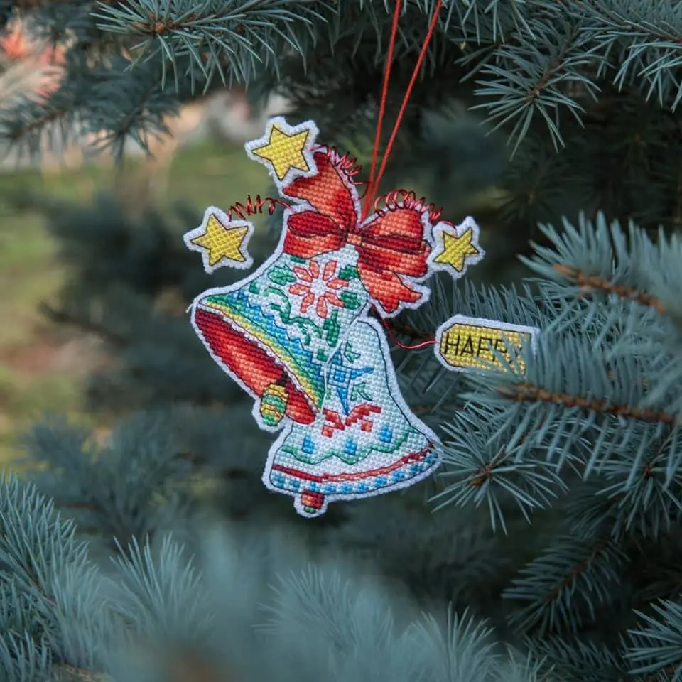 Christmas Tree Toy Plastic Canvas Cross-Stitch Kit by Charivna Mit T-06C