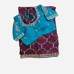 Party wear fandy silk saree with blouse partywear premium quality saree set Womenswear
