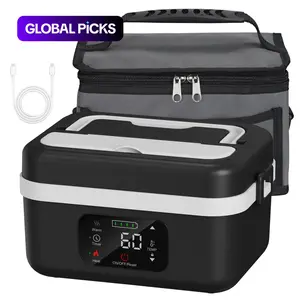 Self-Heating Lunch Box, Rechargeable Portable Food Heater, Cordless Heated Lunchbox, Easy & Convenient for Meal Prep, Thermal Lunch Boxes Ideal for Office, Travel, Car, Picnic & Outdoor Use #GLOBAL PICKS