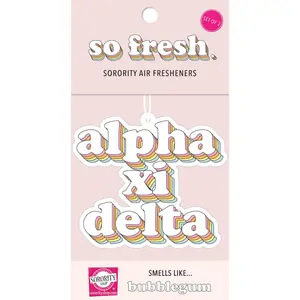Alpha Xi Delta - Retro Air Freshener - Bubblegum Scented