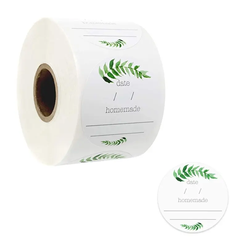 Round Label Sticker (500pcs/roll), Self Adhesive Label Sticker, Blank Label Sticker for Baking Bag, Gift Wrapping, Homemade Product