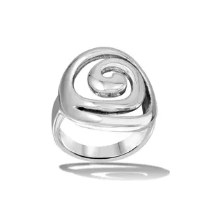 Polished Round Spiral Ring - 925 Sterling Silver Polished Round Spiral Ring - 925 Sterling Silver