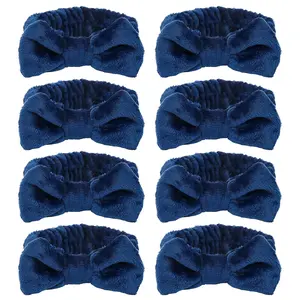 8 count  Headbands for Women Girls, Dark Blue  Headband for Bachelorette Party Sleep Party, Skincare Makeup  Wash, Bachelorette Gifts for Bridesmaid