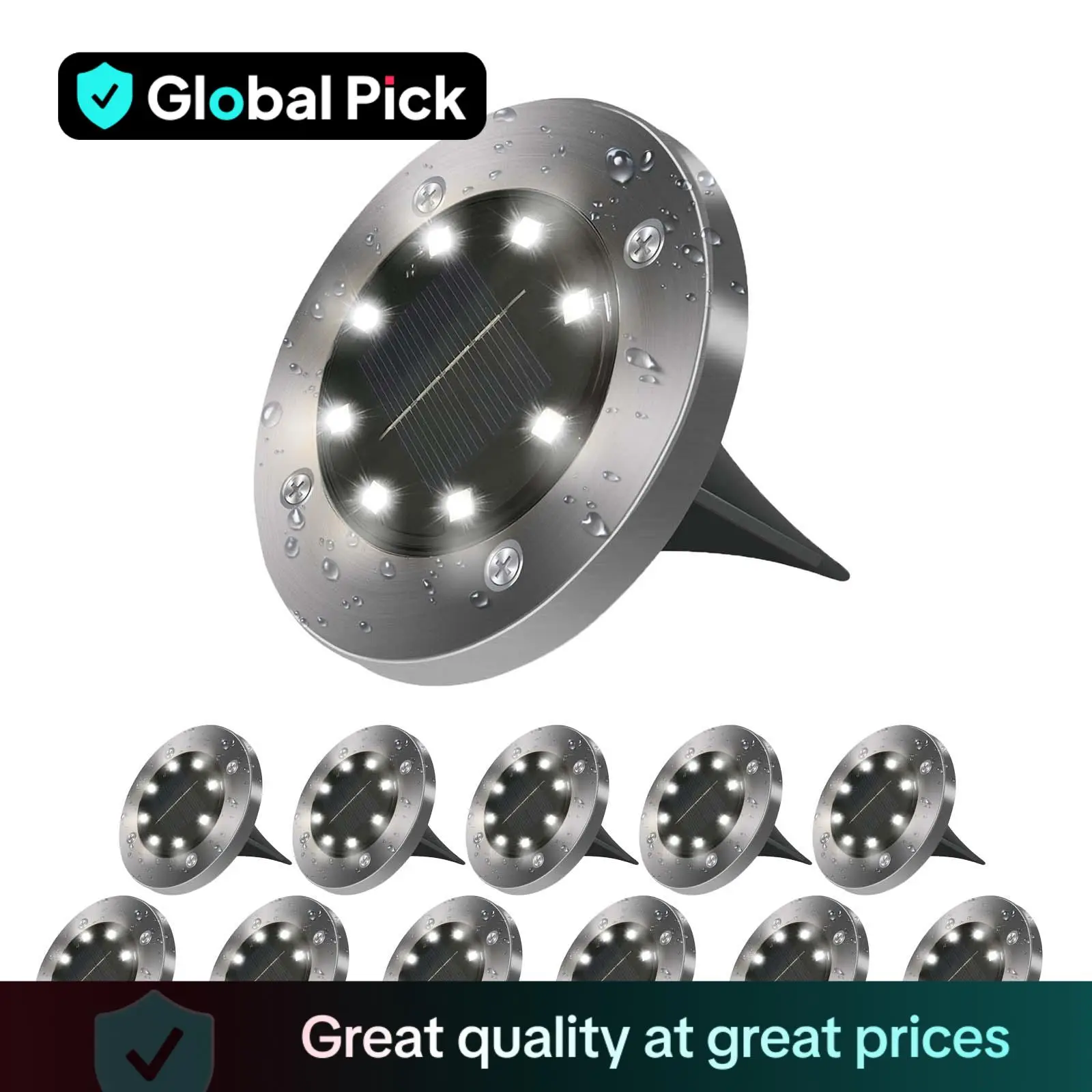 Solar Powered Outdoor Ledaalights,lP65 Waterproof Gardenlamp, Ground Buried LED Light for Stepstair Deck Path Patio Pathway Decor.outdoor Lights,patio