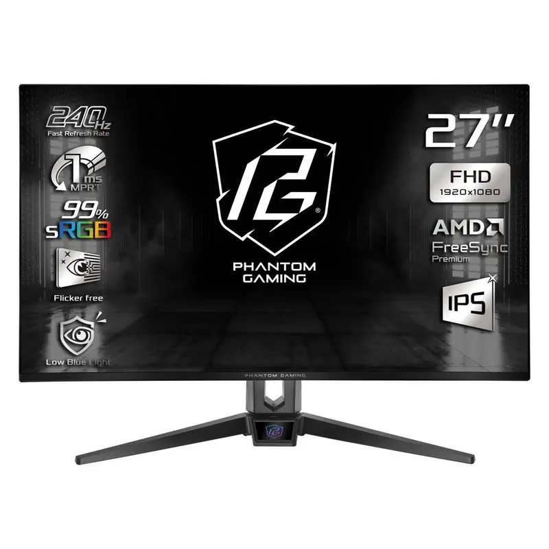 ASRock Phantom Gaming 27 inch Full HD 240Hz IPS FHD AMD FreeSync Premium (Adaptive Sync) 1ms Gaming Computer Monitor PG27FFS1A