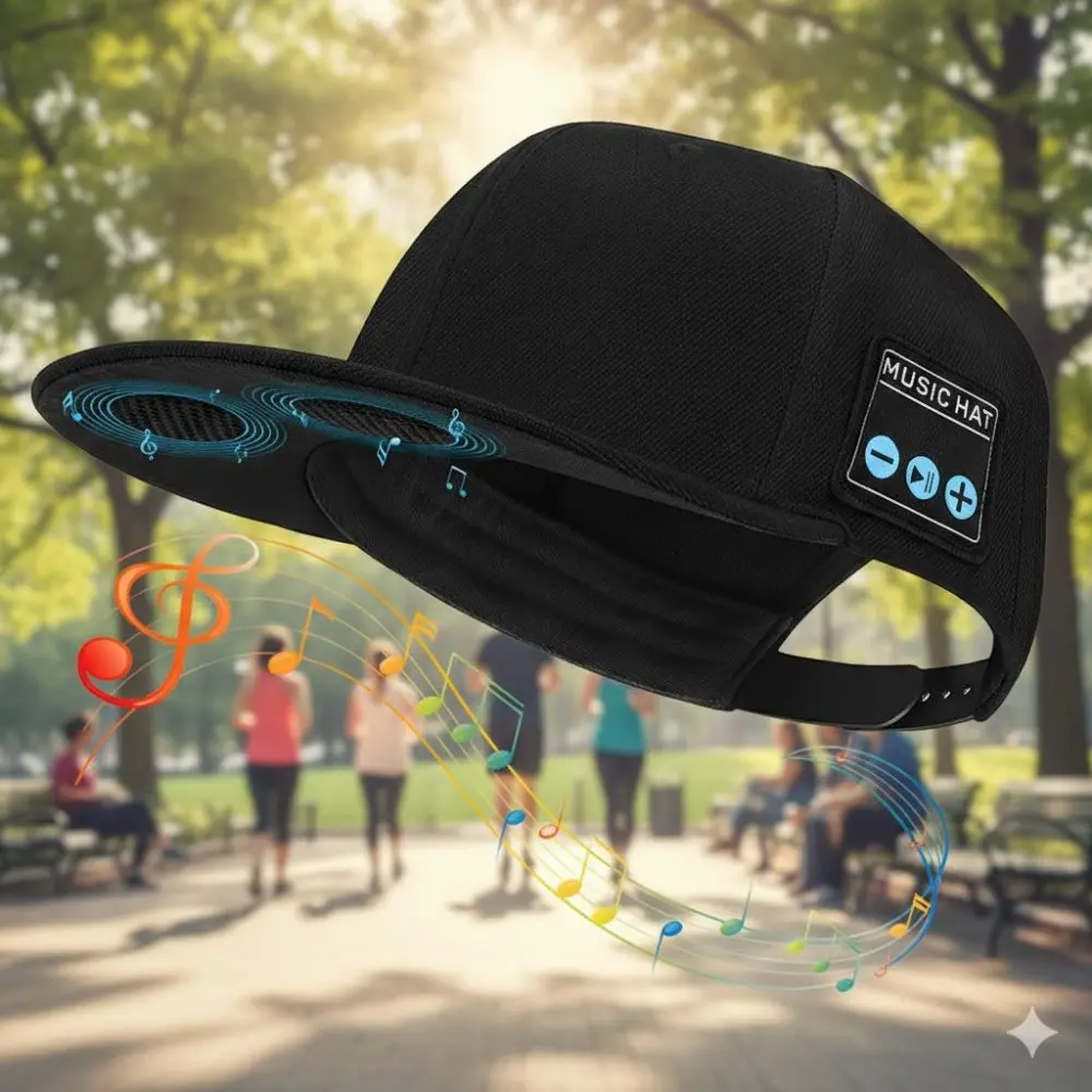 Wireless Bluetooth Sports Cap with Headphones, Multi-Functional Music Hat for Outdoor Running & Cycling, Comfortable Sweatproof Audio Cap with HD Mic, Washable Sun Protection Hat for Fitness & Fishing, Outdoor Hats