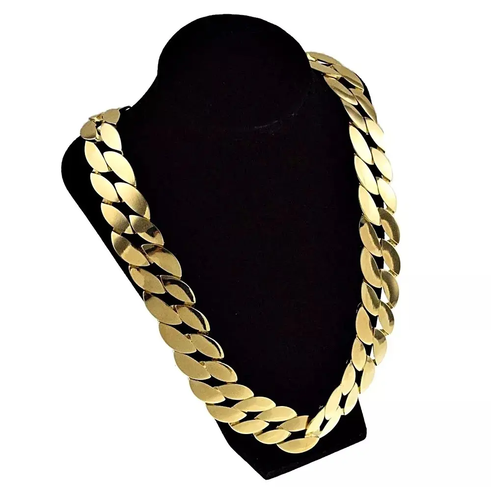 Hip Hop Chain Thick 25MM Cuban Link Gold Plated Men's Necklace 24 Inch fashion jewelry