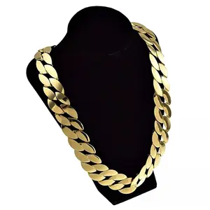 Hip Hop Chain Thick 25MM Cuban Link Gold Plated Men's Necklace 24 Inch fashion jewelry