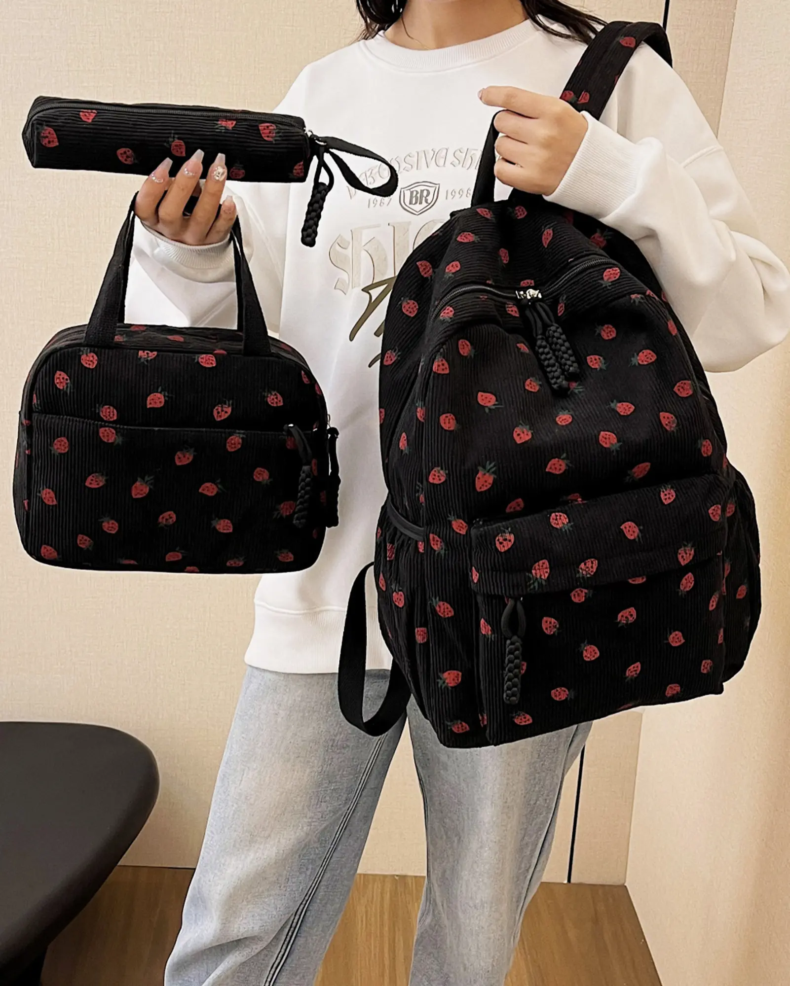 MAKUKKE School Backpack Set for Girls, 3-in-1 Kawaii 